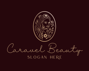 Golden Woman Beauty logo design