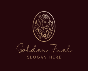 Golden Woman Beauty logo design