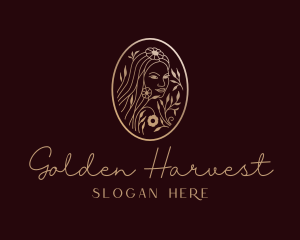 Golden Woman Beauty logo design