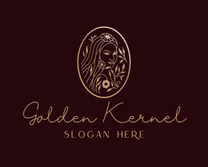 Golden Woman Beauty logo design