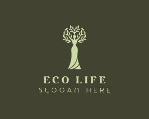 Natural Woman Tree  logo design