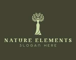 Natural Woman Tree  logo design