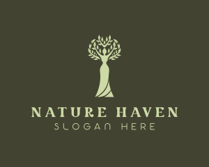 Natural Woman Tree  logo design