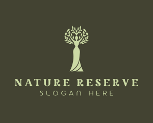 Natural Woman Tree  logo design