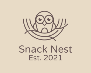 Cute Owl Nest  logo design