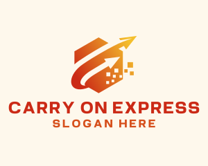 Hexagon Arrow Express Logistics logo design