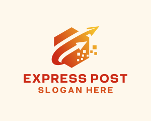 Hexagon Arrow Express Logistics logo design