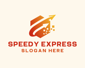 Hexagon Arrow Express Logistics logo design