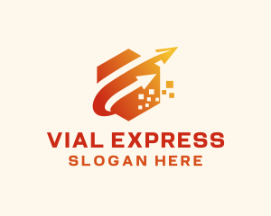 Hexagon Arrow Express Logistics logo design