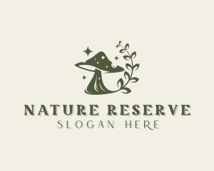 Natural Leaf Mushroom logo design