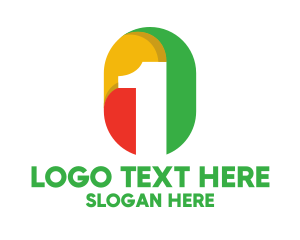 Oval - Colorful Number 1 Badge logo design