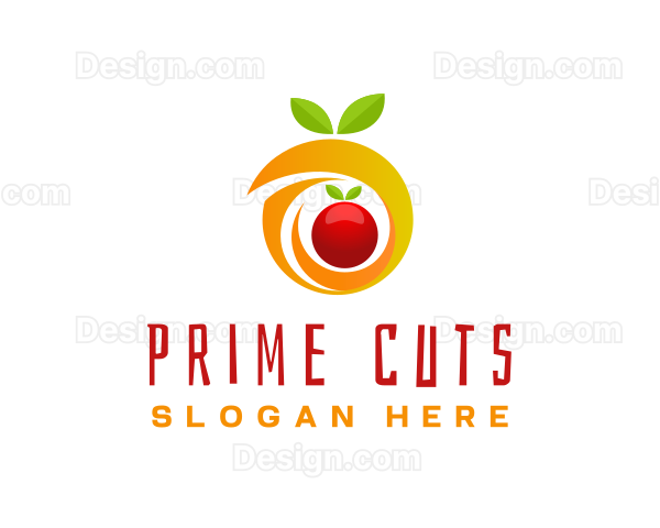 Orange Fruit Letter O Logo