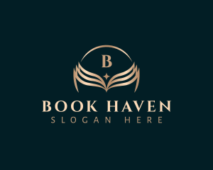 Book Education Wings logo design