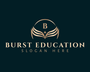 Book Education Wings logo design