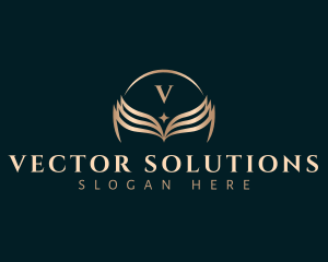 Book Education Wings logo design