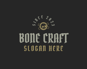 Gothic Skull Bones logo design