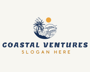 Ocean Waves Beach  logo design