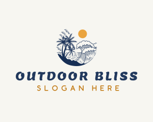 Ocean Waves Beach  logo design