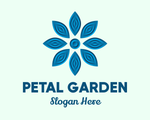 Blue Snow Flower logo design