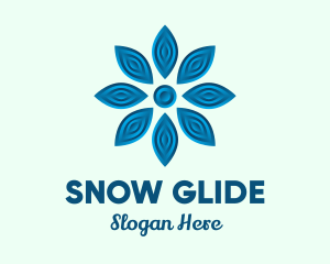 Blue Snow Flower logo design