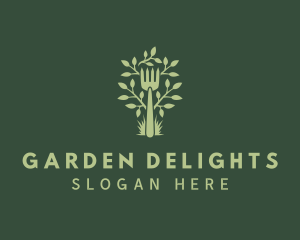 Plant Gardening Fork logo design