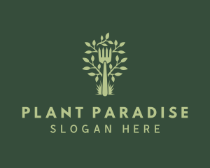 Plant Gardening Fork logo design