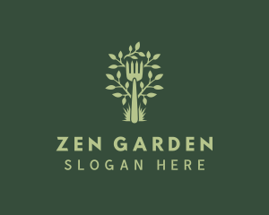 Plant Gardening Fork logo design