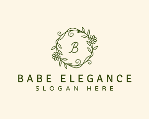 Elegant Floral Wreath logo design