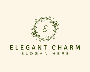 Elegant Floral Wreath logo design