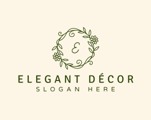 Elegant Floral Wreath logo design