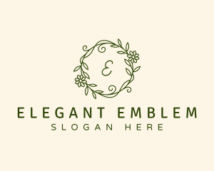 Elegant Floral Wreath logo design