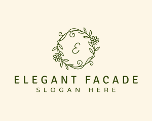 Elegant Floral Wreath logo design