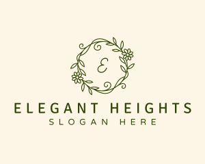 Elegant Floral Wreath logo design