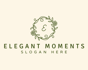 Elegant Floral Wreath logo design