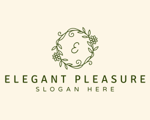 Elegant Floral Wreath logo design