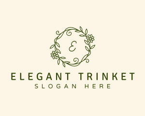 Elegant Floral Wreath logo design