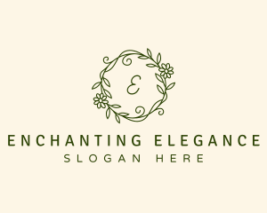 Elegant Floral Wreath logo design