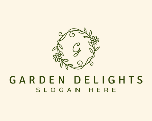 Elegant Floral Wreath logo design