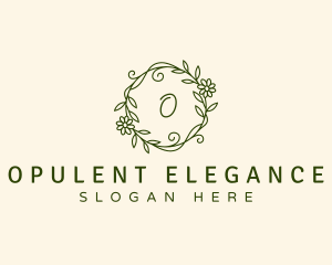 Elegant Floral Wreath logo design