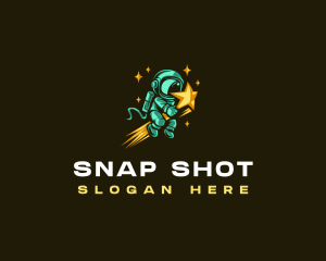 Shooting Star Astronaut logo design