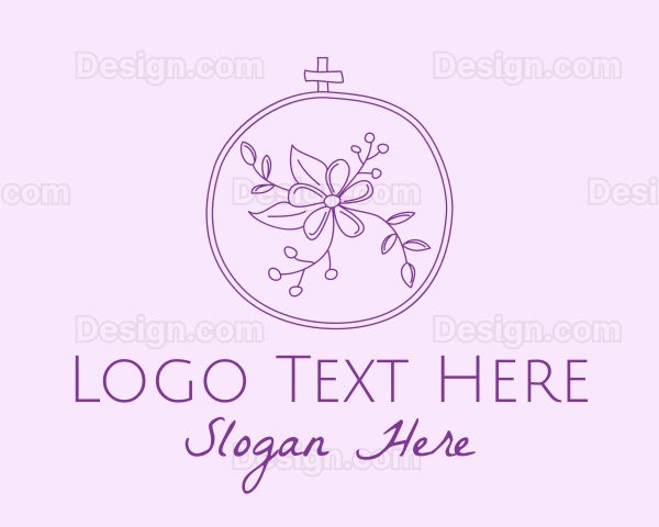 Purple Floral Embroidery Logo