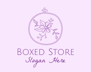 Purple Floral Embroidery logo design