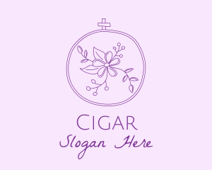 Purple Floral Embroidery logo design