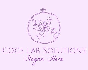 Purple Floral Embroidery logo design