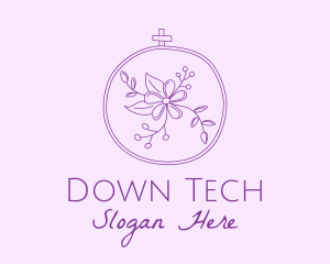 Purple Floral Embroidery logo design