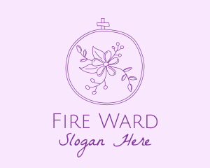 Purple Floral Embroidery logo design