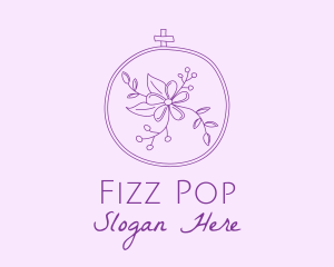 Purple Floral Embroidery logo design