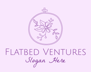 Purple Floral Embroidery logo design