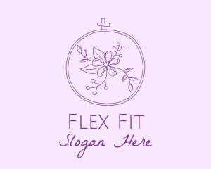 Purple Floral Embroidery logo design