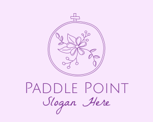 Purple Floral Embroidery logo design